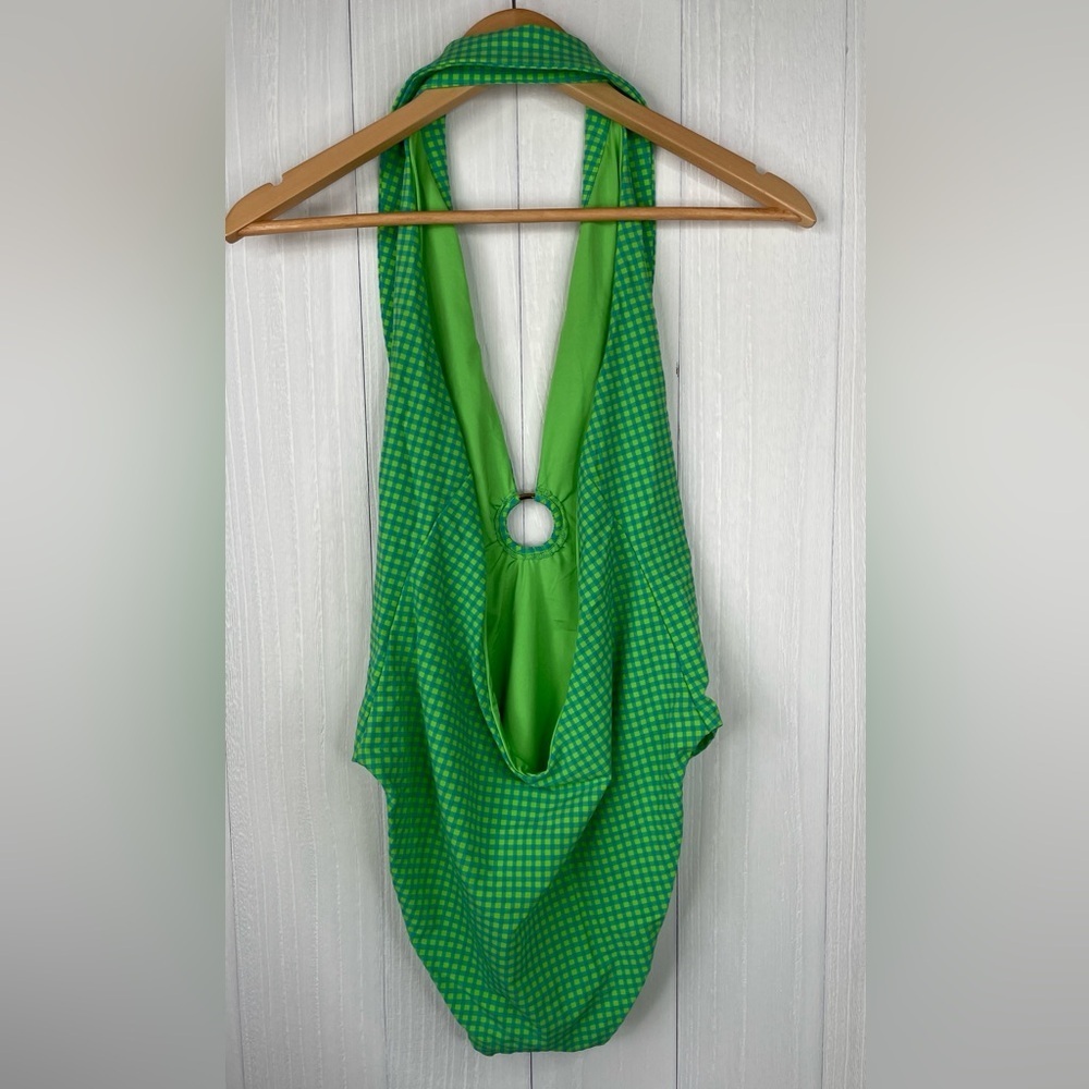 WeWoreWhat Collar Racerback One-Piece in Neon Green - Picture 7 of 9